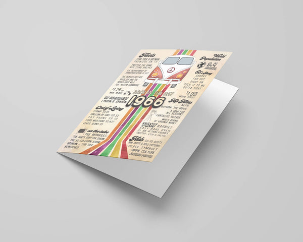 60th Birthday Cards, 1966 Retro Greeting Cards, 60th