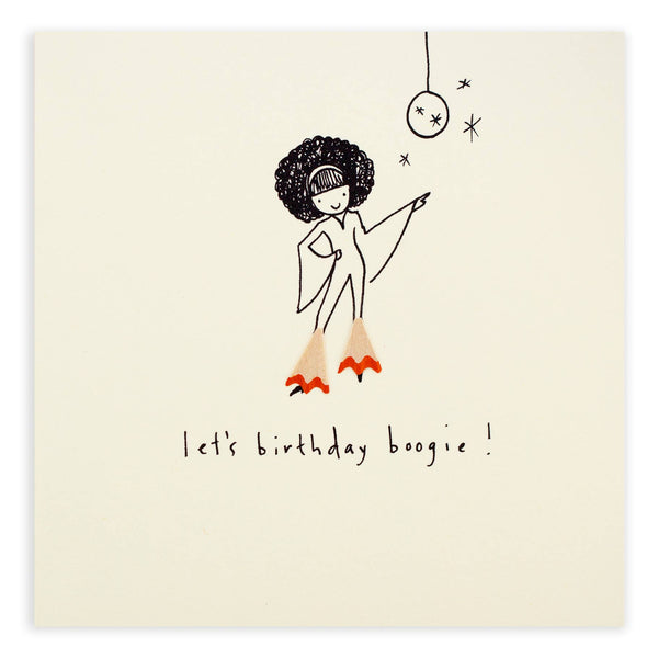 Birthday Boogie Card – Handfinished UK Real Pencil Shavings