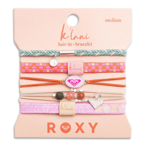 "Roxy Pink Tropics" Pink and Coral Island Vibe Hair Tie Bracelets: Small