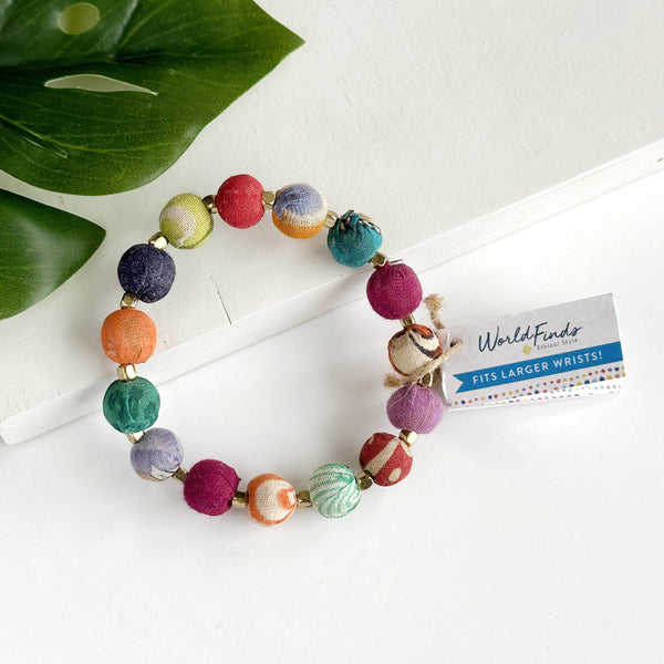 Small Kantha Bauble Bracelet - Extended