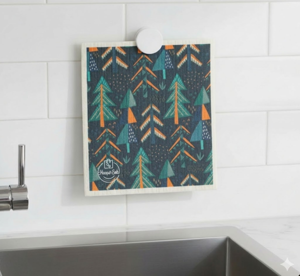 Evergreen Night Swedish Dishcloth Set