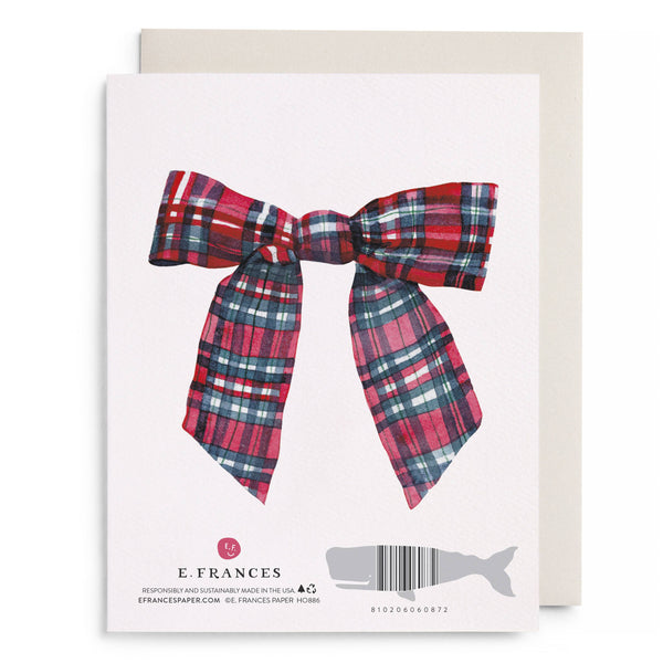 Christmas Plaid Bow Boxed Card Set, Set of 6