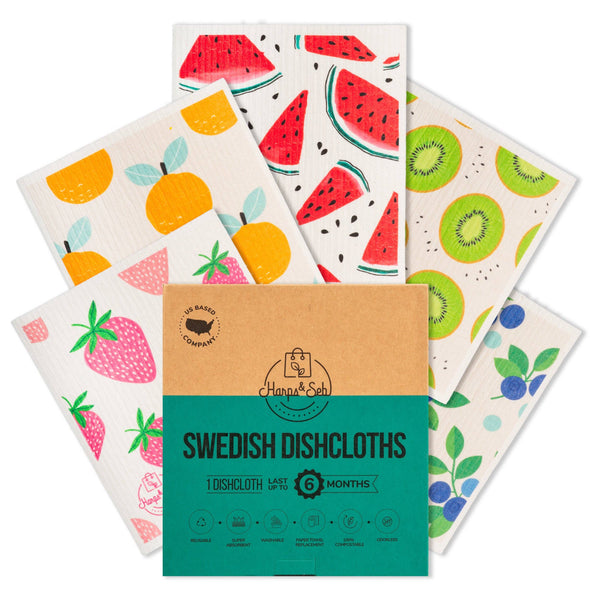 5 Pack - Slice of Summer Swedish Dishcloth Set