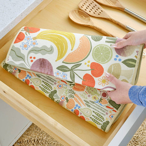 Farm Stand Microfiber Dish Drying Mats, Machine Washable