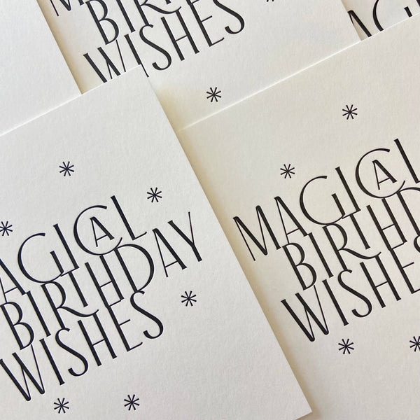 Magical Birthday Wishes Letterpress Greeting Card