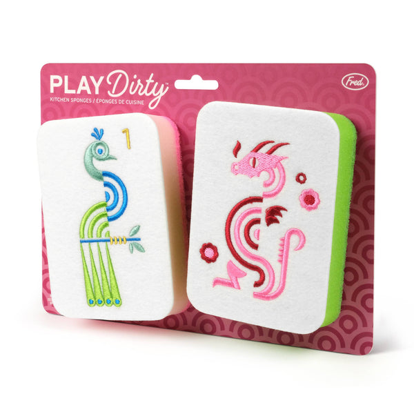 PLAY DIRTY Mahjong Tile Kitchen Sponges - Set of 2