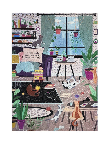 Texting cats - 1000 piece soft touch Jigsaw Puzzle