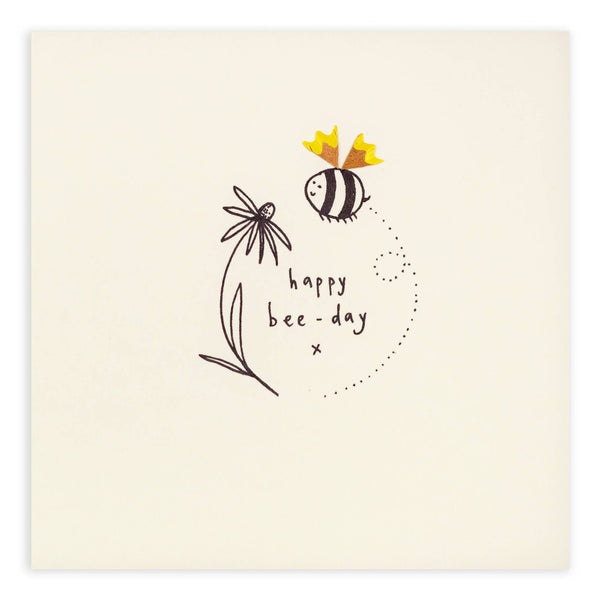 Birthday Bee-day Card – Handfinished UK RealPencil Shavings
