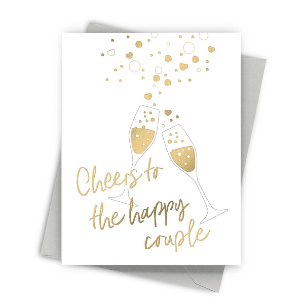 Cheers to the Happy Couple Gold Foil Wedding Card