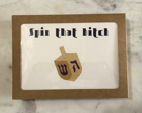 Spin That Bitch Hanukkah Boxed Cards