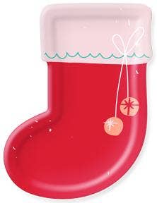 Oui Party Christmas 9" Shaped Stocking Plate