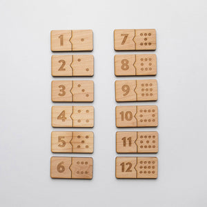 Wooden Number Match Puzzle • Modern Domino Style Kids Game