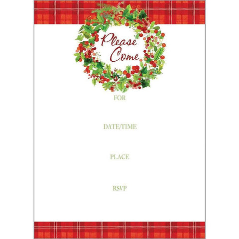 Holiday Fill in Invitation - Christmas Wreath