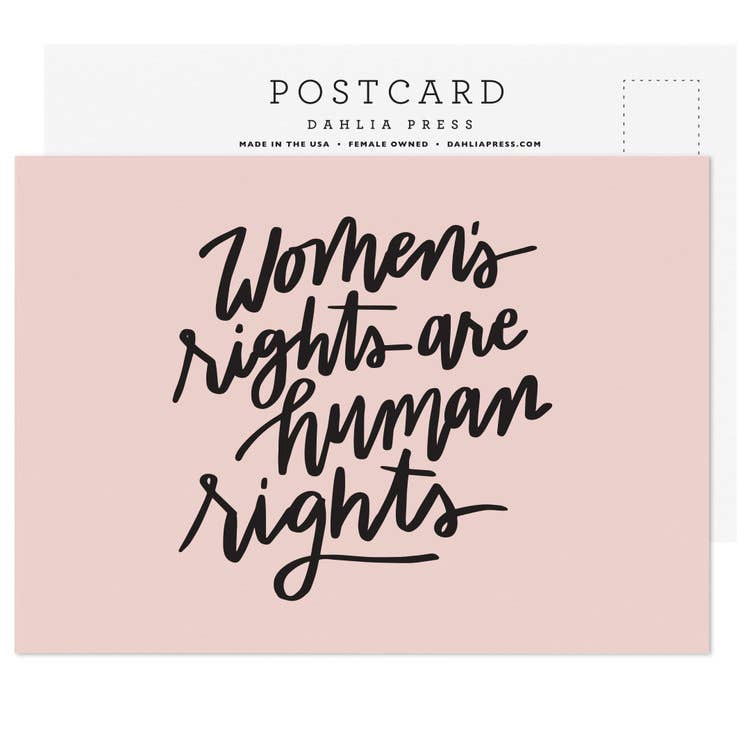 Women's Rights Are Human Rights - Single Postcard – RSVPNotes.com