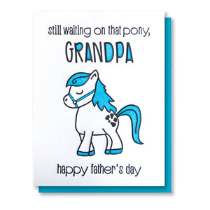 Pony Grandpa Father's Day Letterpress Card