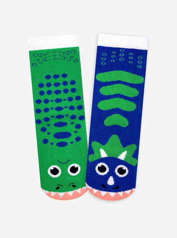 T-Rex & Triceratops | Kids Socks | Mismatched Fun Socks