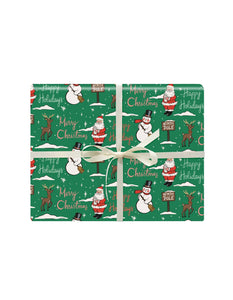 Retro Holiday Gift Wrap - Single Sheet