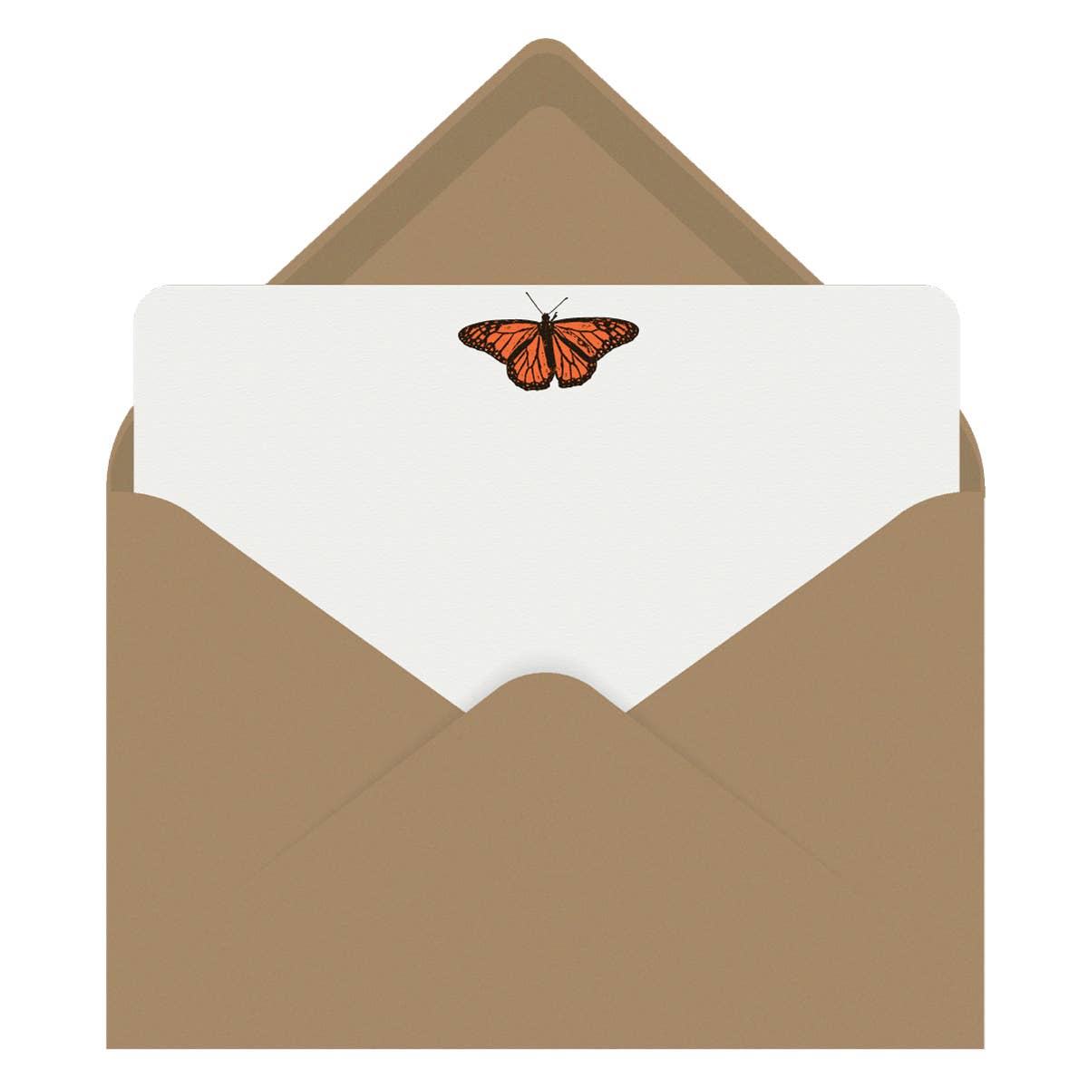 Note Cards Letterpress Monarch Butterflies - Boxed Set of 8