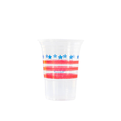 PLTC42 - Red Stripes Plastic Party Cups