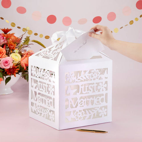 Just Married Birdcage Card Box
