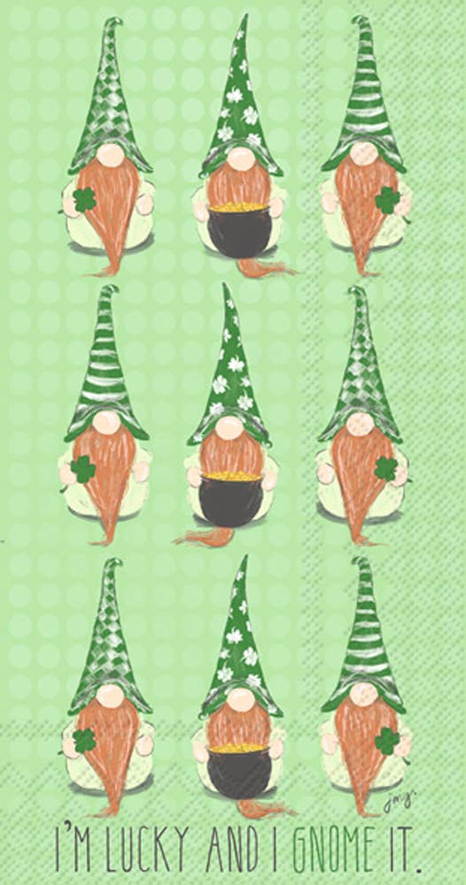 Lucky Gnomes St Patrick's Day Paper Guest Towels 16 Count