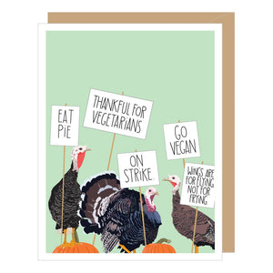 Turkey Strike Thanksgiving Holiday Card (single or boxed)
