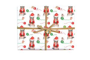 Santa Cat and Mouse Gift Wrap Roll