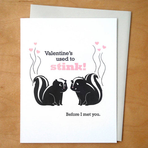 Valentine's Skunks Greeting Card