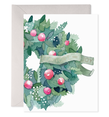Comfort and Joy Wreath | Holiday, Christmas Greeting Card