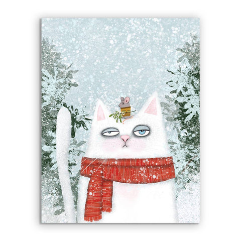 Cat & Mouse Holiday Greeting Card: Single