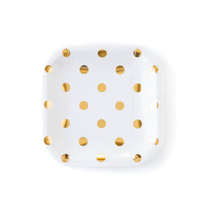 Cream and Gold Polka Dot Plates