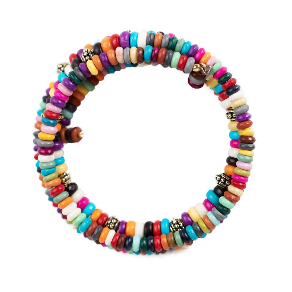 Vibrant Beaded Spiral Bracelet