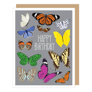 Colorful Butterflies Birthday Card