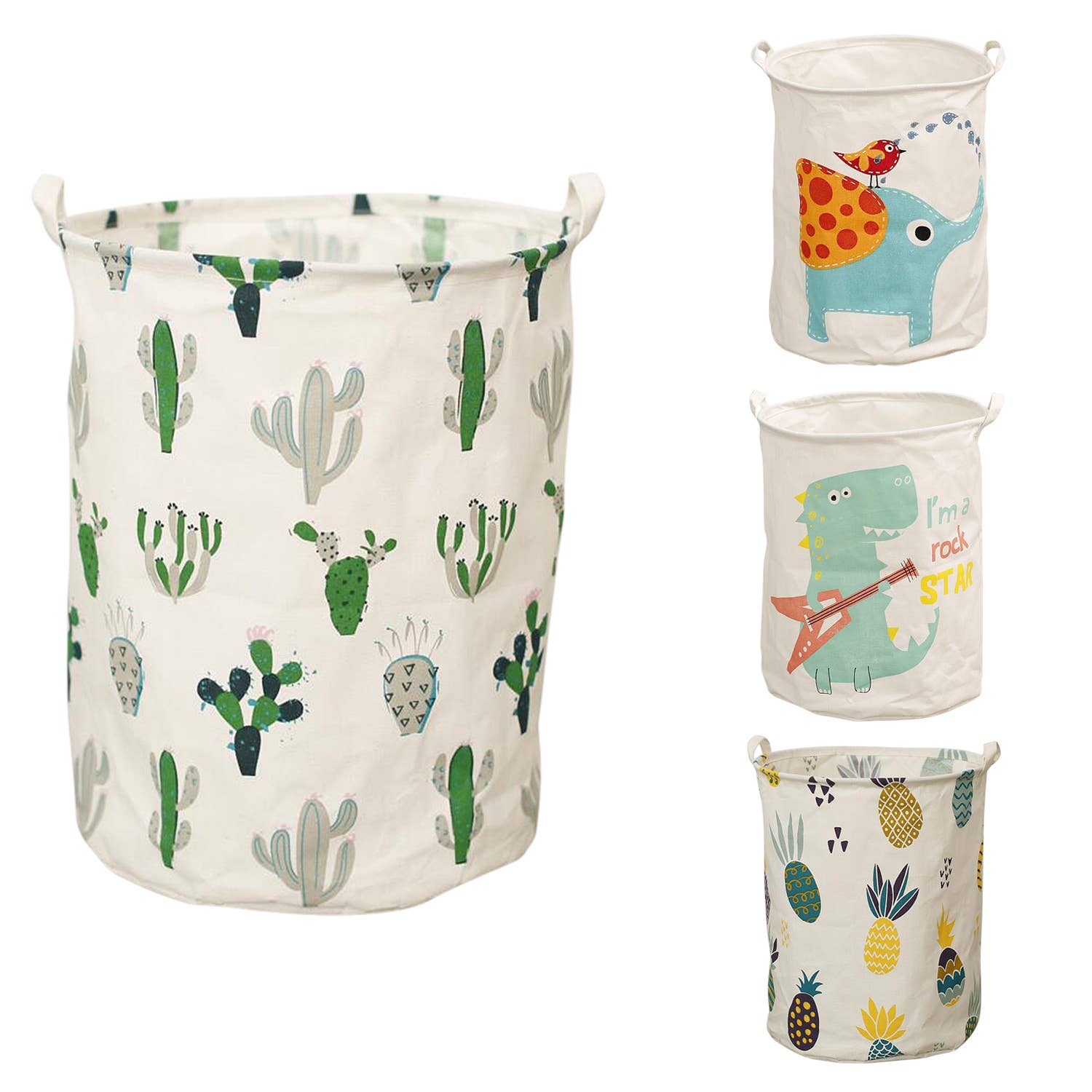 Cute Laundry Hampers Collapsible, Waterproof Storage Baskets