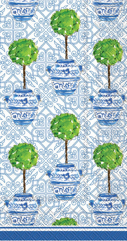 Blue Topiary Paper Guest Towels 16 count
