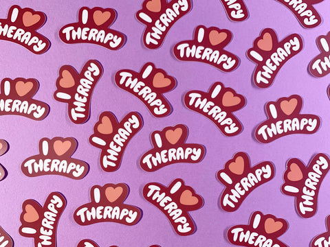 I Heart Therapy Vinyl Sticker