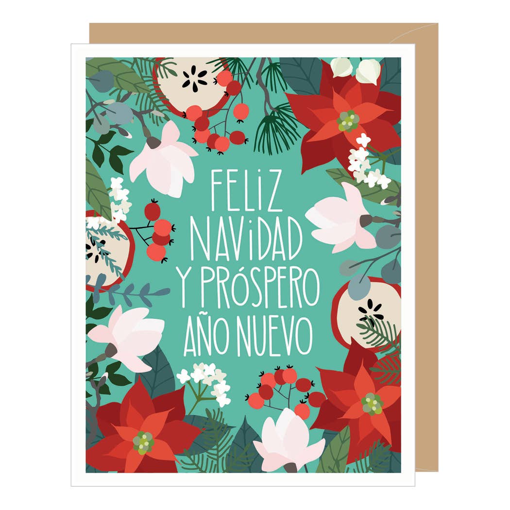 Spanish Floral Christmas Card