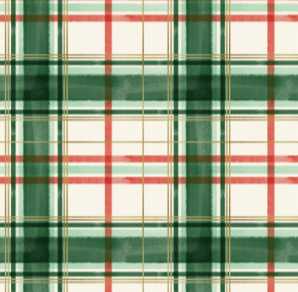 Holiday Painted Plaid Stone Christmas Wrapping Paper
