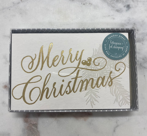 Merry Christmas letterpress + foil  boxed set