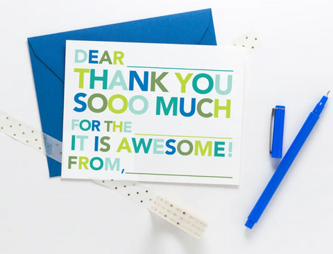 Awesome Thank You Note Blue