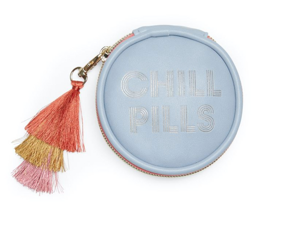 Vegan Leather Travel Pill Case with Tassel - "Chill Pills"