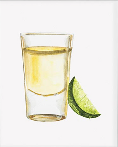 TEQUILA WITH LIME WATERCOLOR ART PRINT