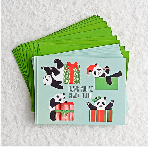 Panda Claus Thank You Note Set