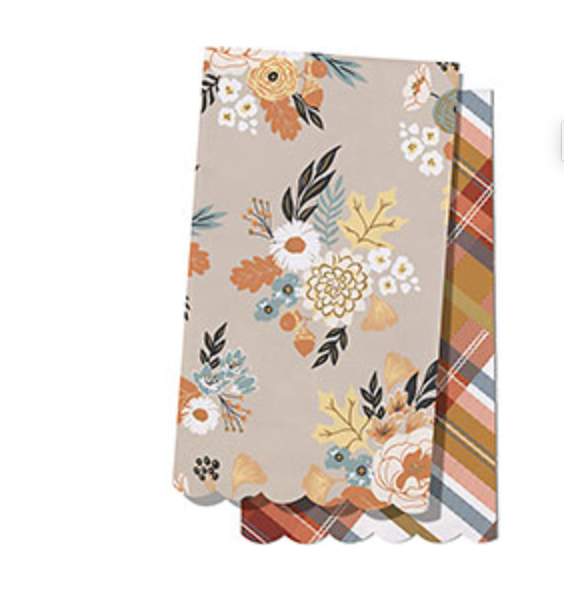 Fall Plaid and Floral Guest Napkins