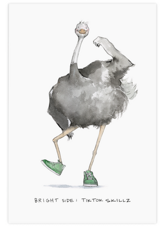 Optimistic Ostrich Postcard