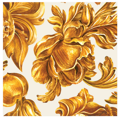 Gold Flora Paper Cocktail Napkins