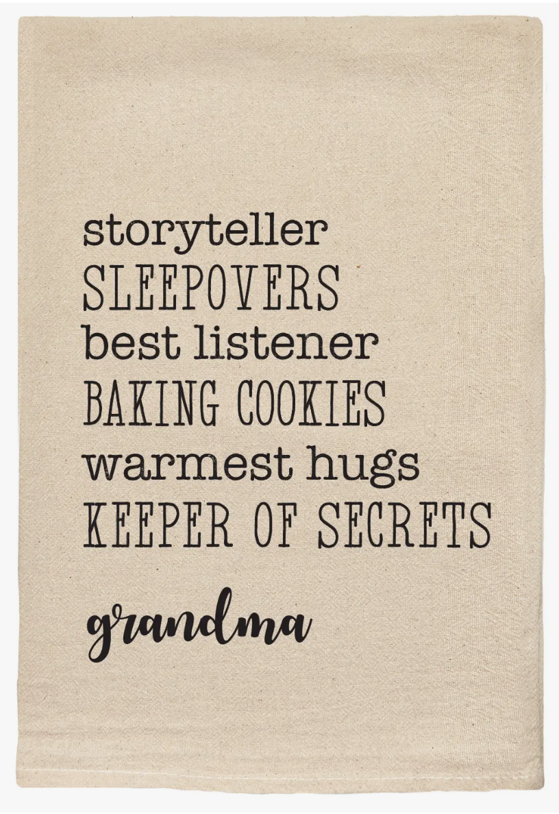 Grandma Storyteller Sleepovers Favorite Things Kitchen Towel