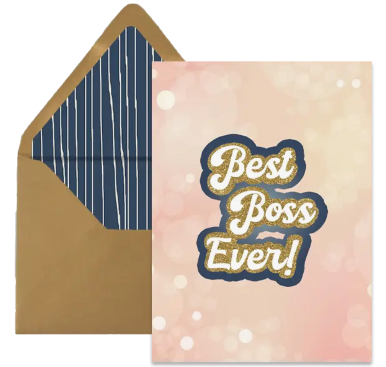 Best Boss Glitter Greeting Card