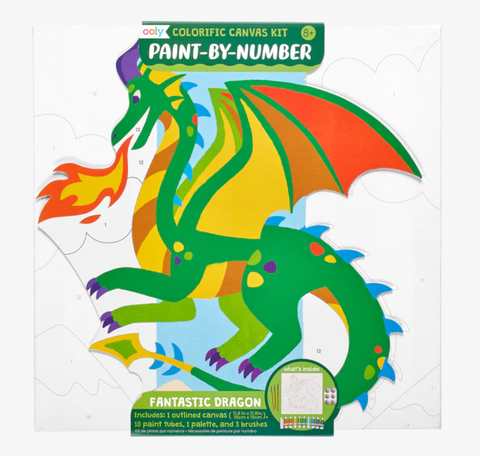 colorific canvas paint by number kit - fantastic dragon