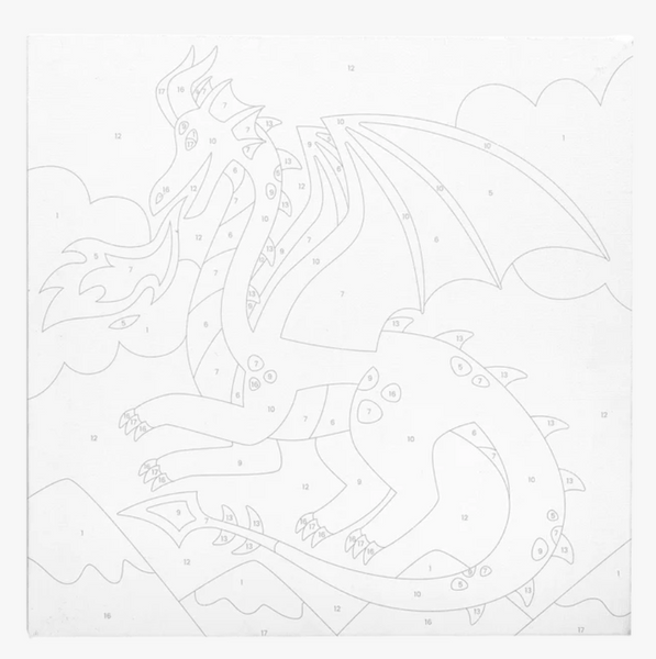 colorific canvas paint by number kit - fantastic dragon